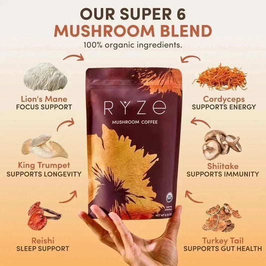 Rýze Mushroom Coffee – 30 Servings Instant Coffee