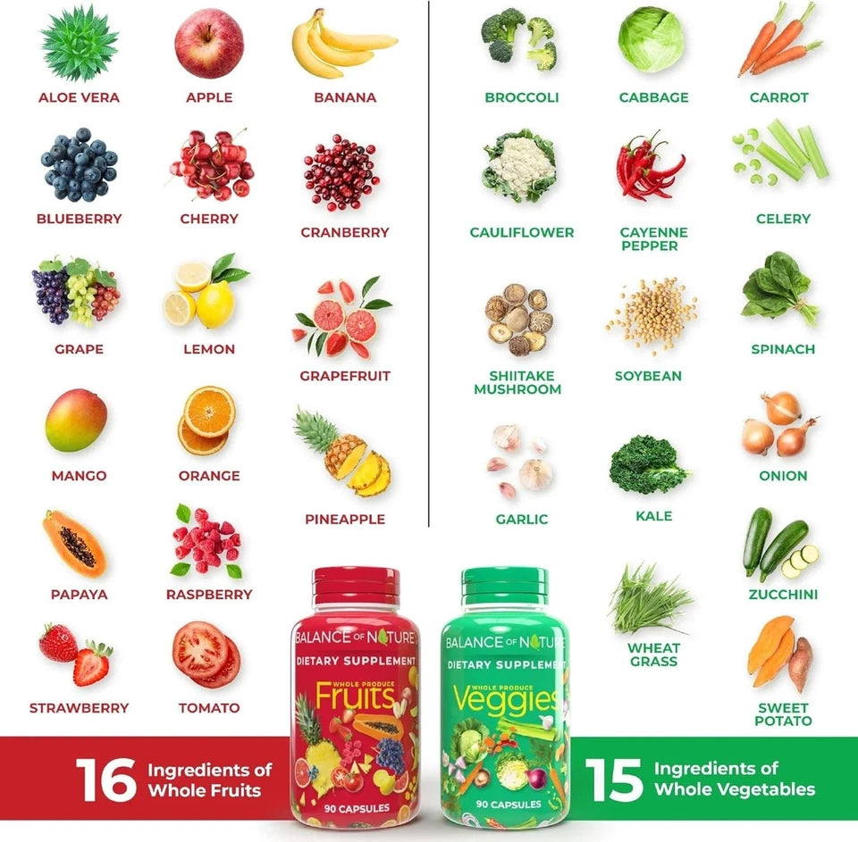 Nature’s Fruits & Veggies Balance Dietary Supplement – 2 Pack
